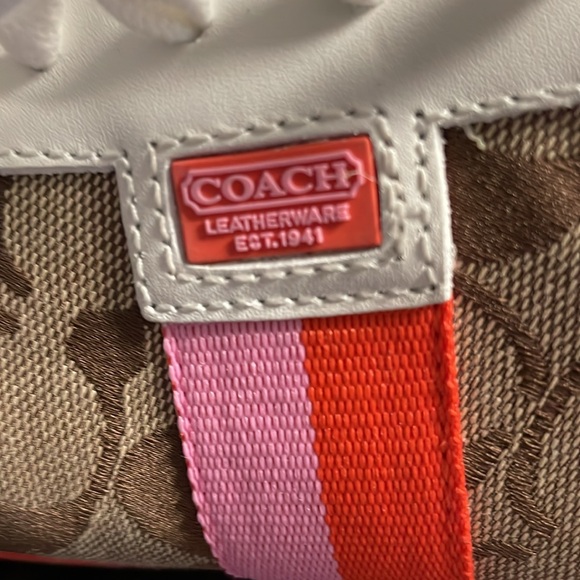 NIB COACH Joss pink/orange strip sneakers size 9 - Picture 6 of 6